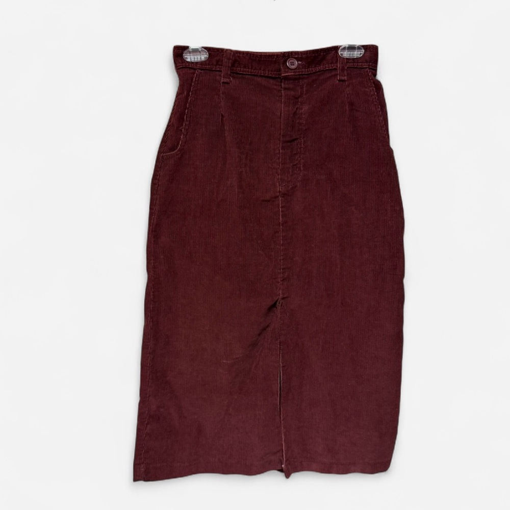 Vintage Wrangler Burgundy Corduroy Midi Skirt